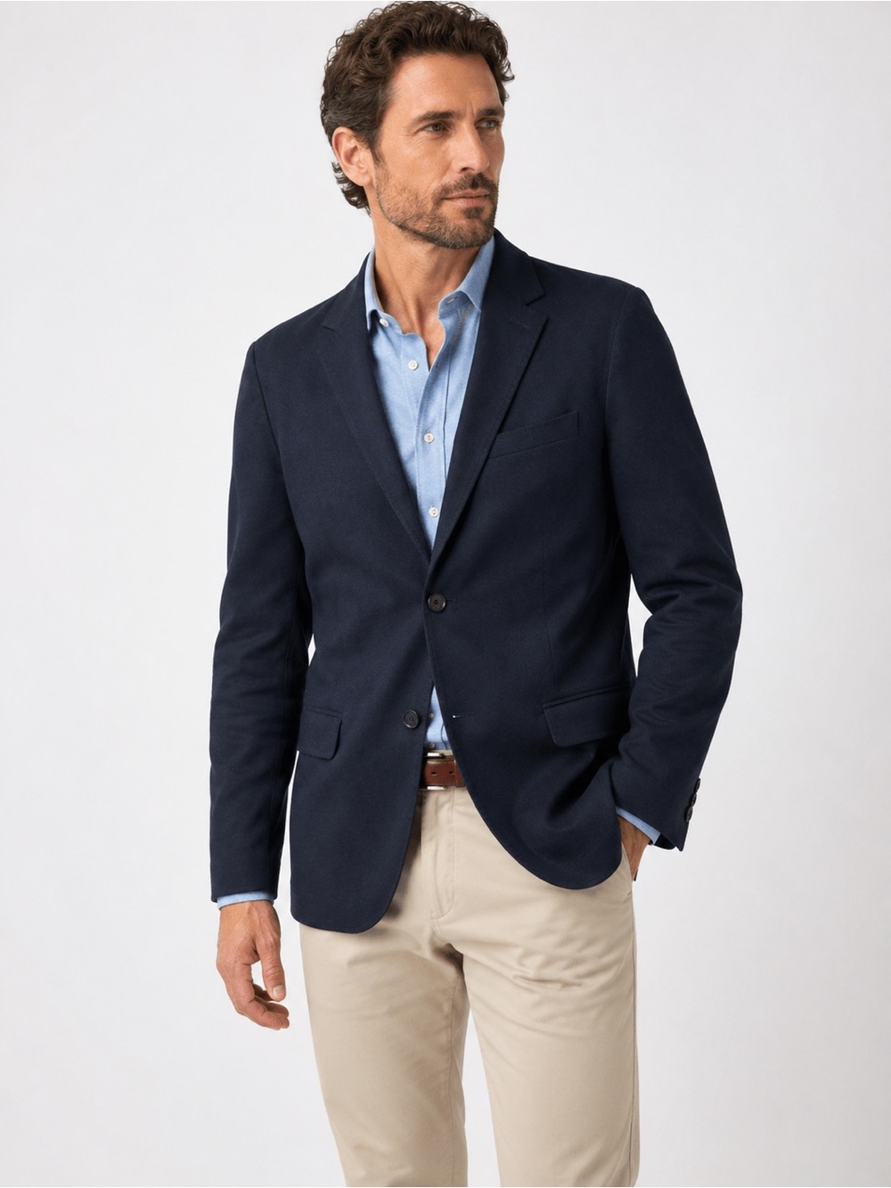 Faherty Reserve Navy Cotton Blazer Sport Coat 2 Button Double Vent Jacket 44